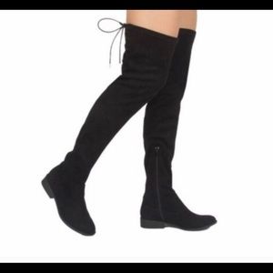 Black thigh high boots